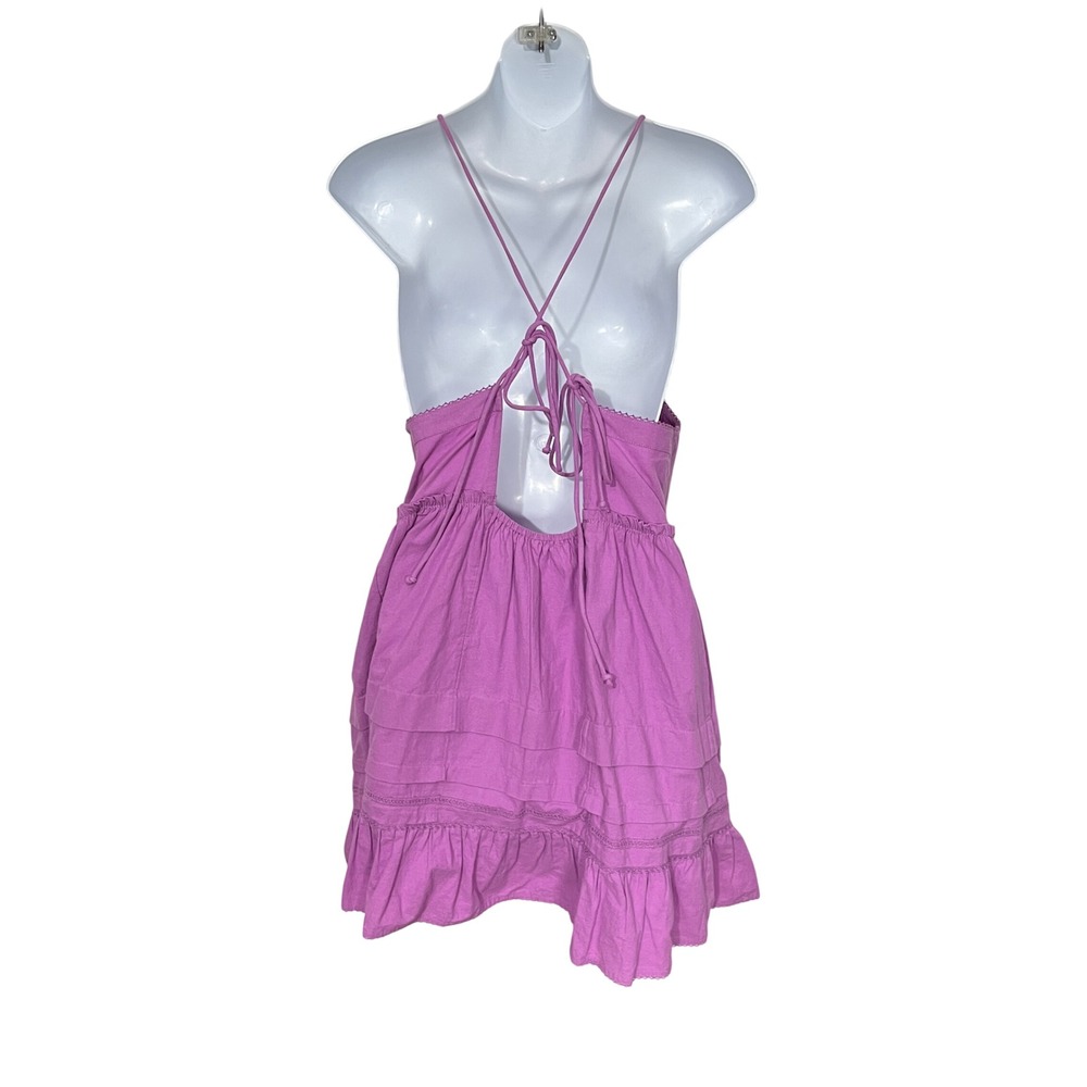 Free People Desert Days Mini Dress Women Size Small Purple Cotton Boho Pintuck - Picture 4 of 6